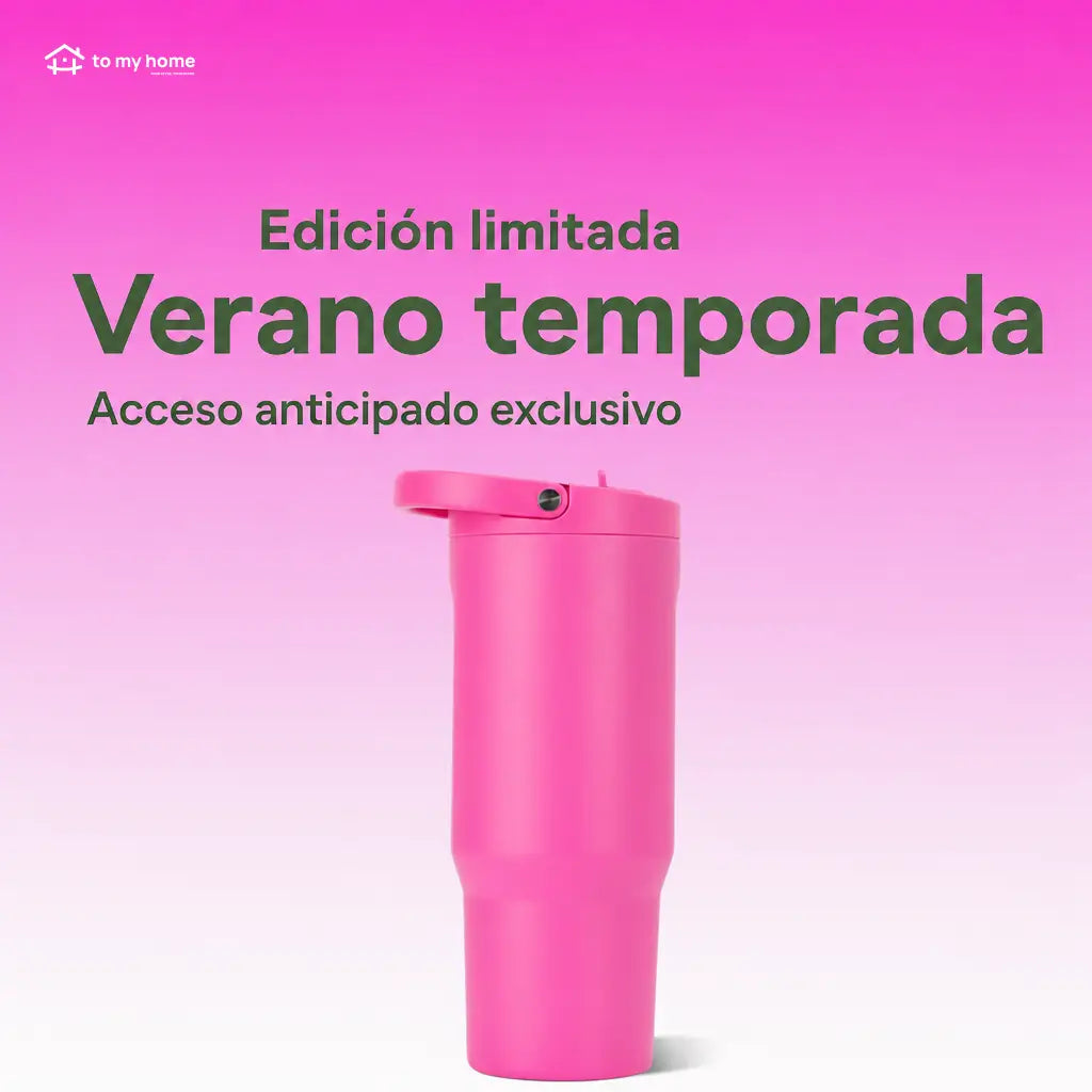 Termo deportivo triple aislado con tapa antiderrames, popote abatible y base de goma para entrenar o llevar en el carro todos los días