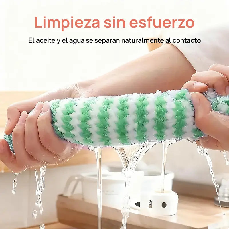 Juego de 10 paños de limpieza de microfibra absorbentes, sin manchas, lavables y reutilizables para cocina, con rendimiento duradero garantizado