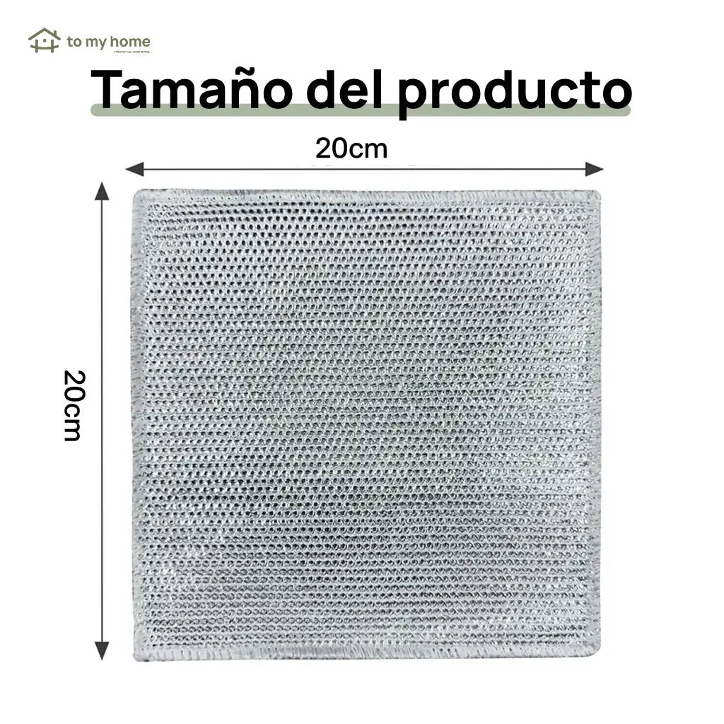 Paños limpiadores de malla metálica sin rayones, doble capa para grasa en estufa, tarja, ollas y sartenes, uso húmedo y seco, 10 piezas
