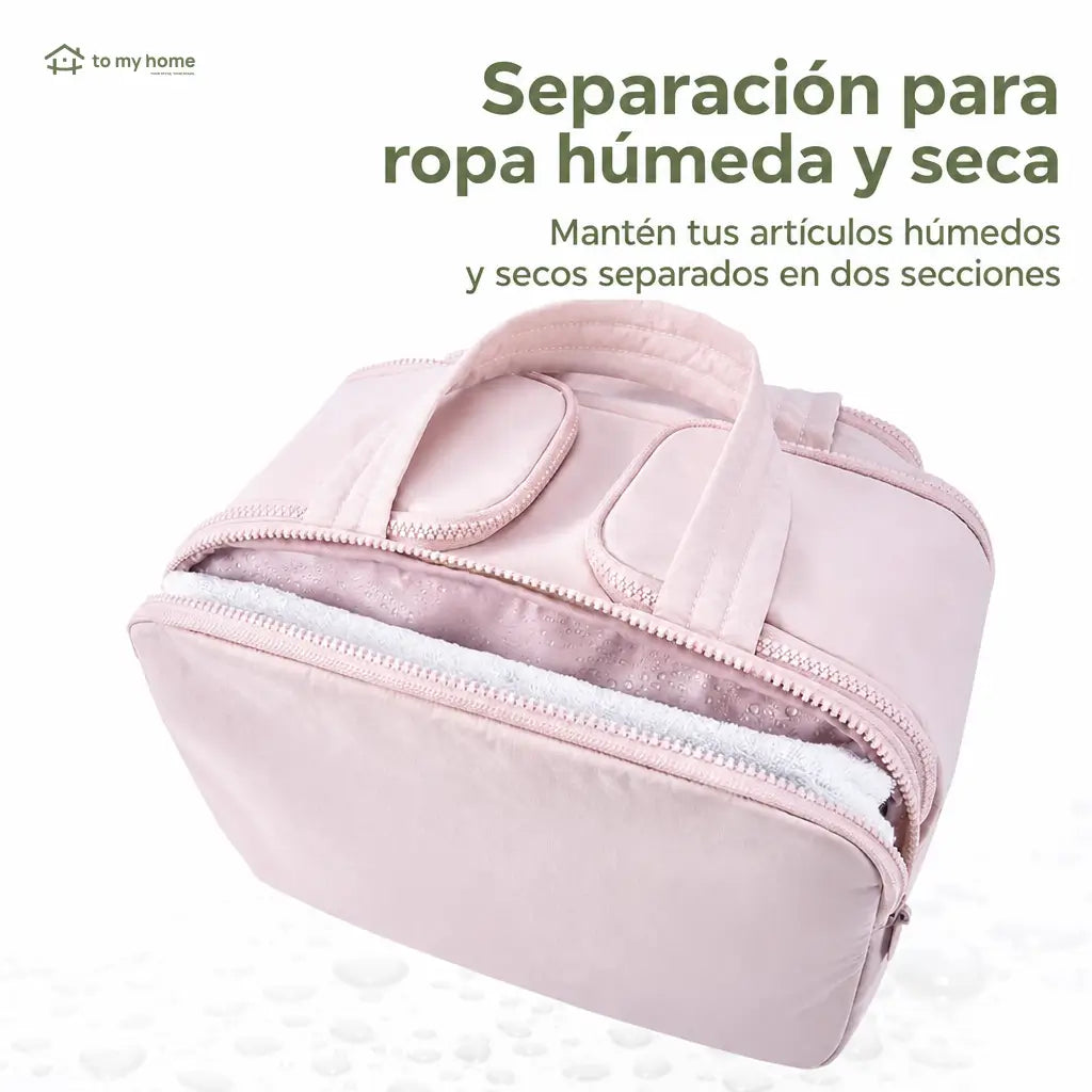 Neceser de viaje 4 en 1 impermeable, gran capacidad y asas para cosméticos, artículos de baño y accesorios en maleta diaria