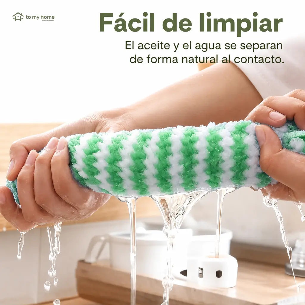 Paños de microfibra absorbentes sin pelusa, paquete de 10 toallas reutilizables para secar trastes y limpiar superficies del hogar sin rayas