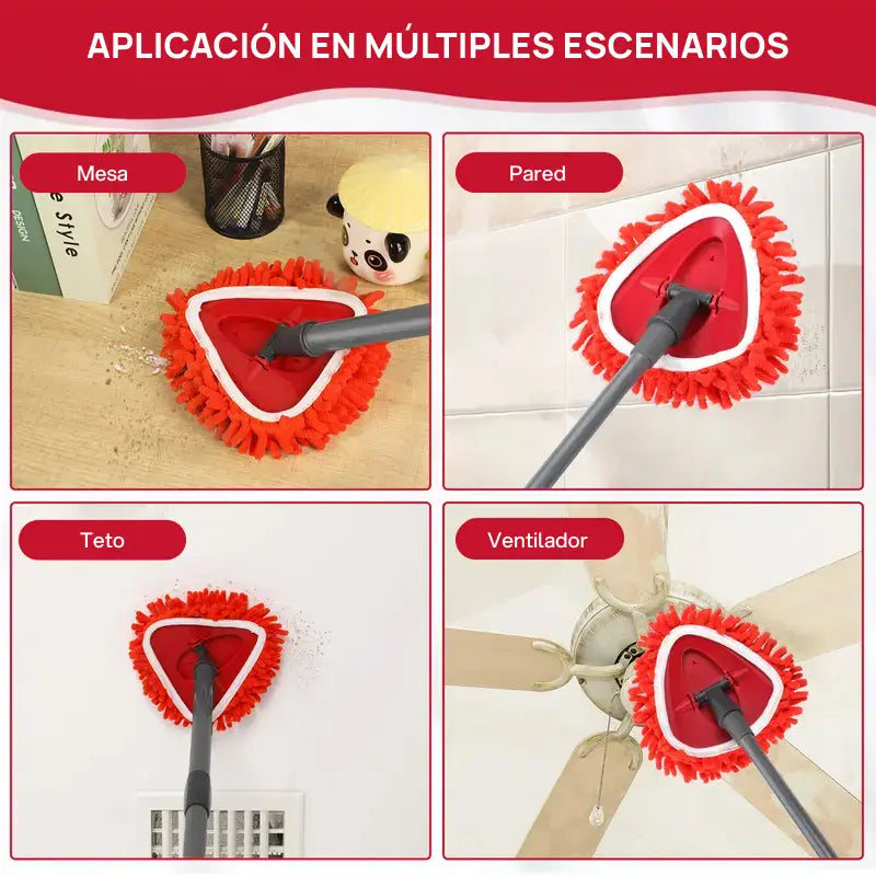Cabezas de repuesto exclusivas para mop, convierten el trapeador en un duster de mango largo, captura polvo y permite limpieza multifuncional inteligente