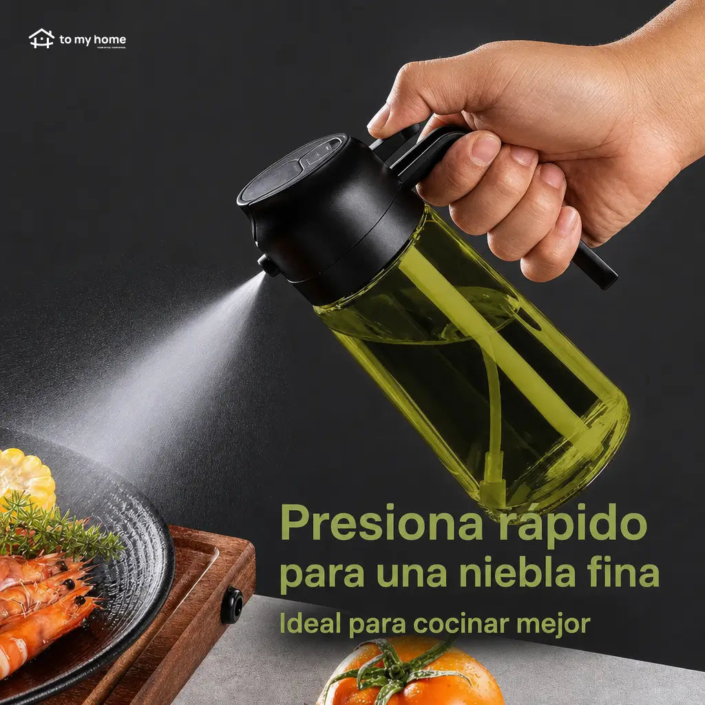 Set de 2 atomizadores de aceite 470 ml en vidrio oscuro, dispensador 2 en 1 para freidora de aire, asador y cocina diaria