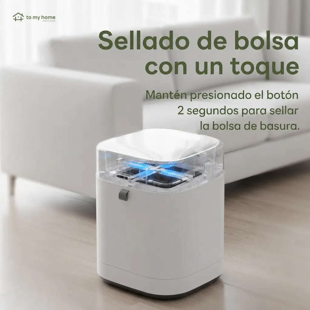Bote de basura inteligente 13.5 L con sensor infrarrojo y sellado automático para baño, cocina, recámara u oficina sin tocar la tapa