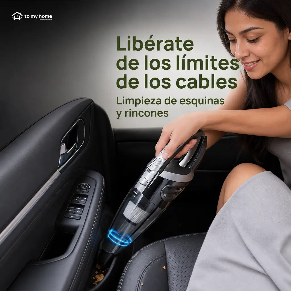 Aspiradora inalámbrica de mano para auto y hogar, succión potente para pelo de mascota, polvo, migas y líquidos con accesorios prácticos