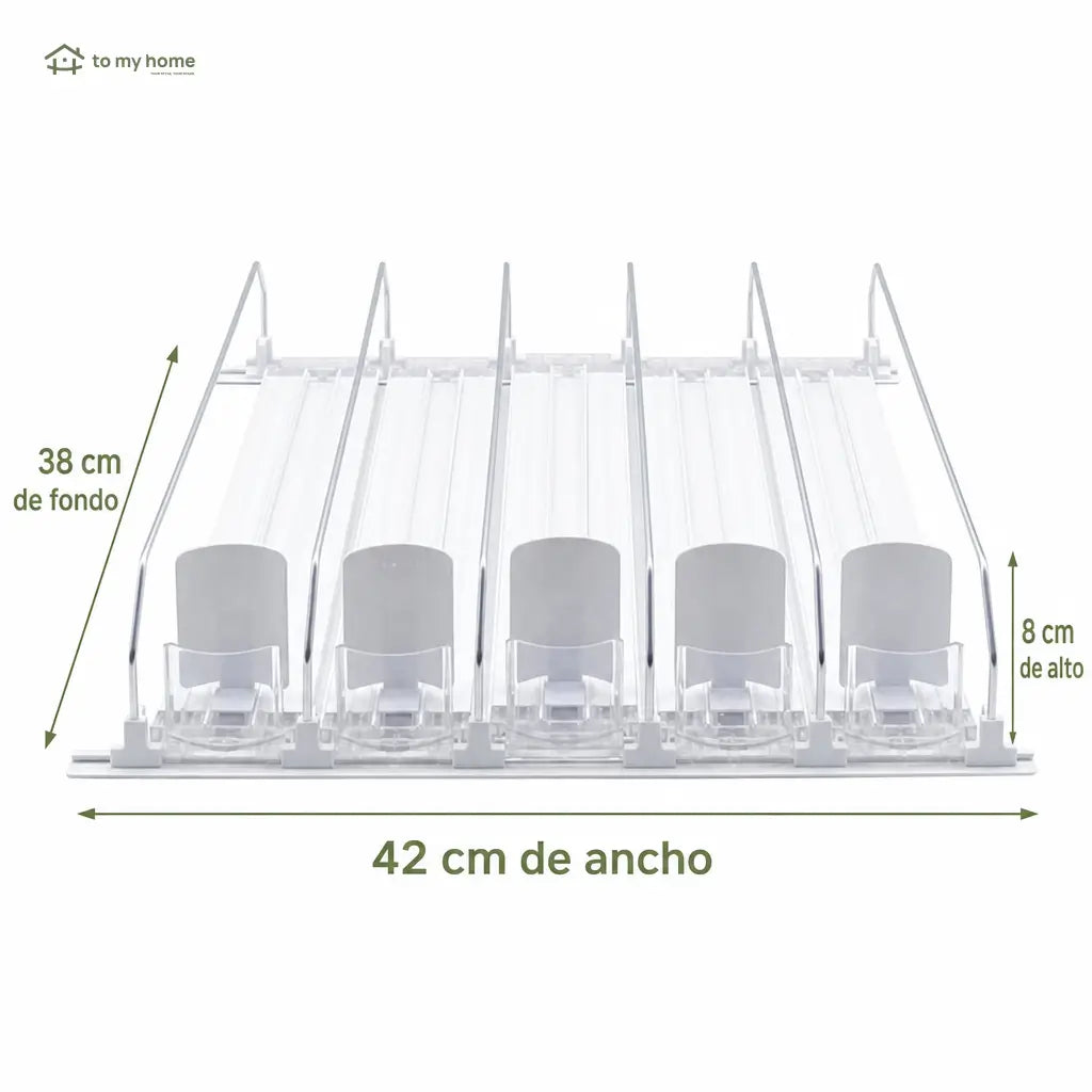 Organizador de bebidas para refrigerador con empuje automático, ahorra espacio y mantiene tus latas listas en casa, despensa y enfriador