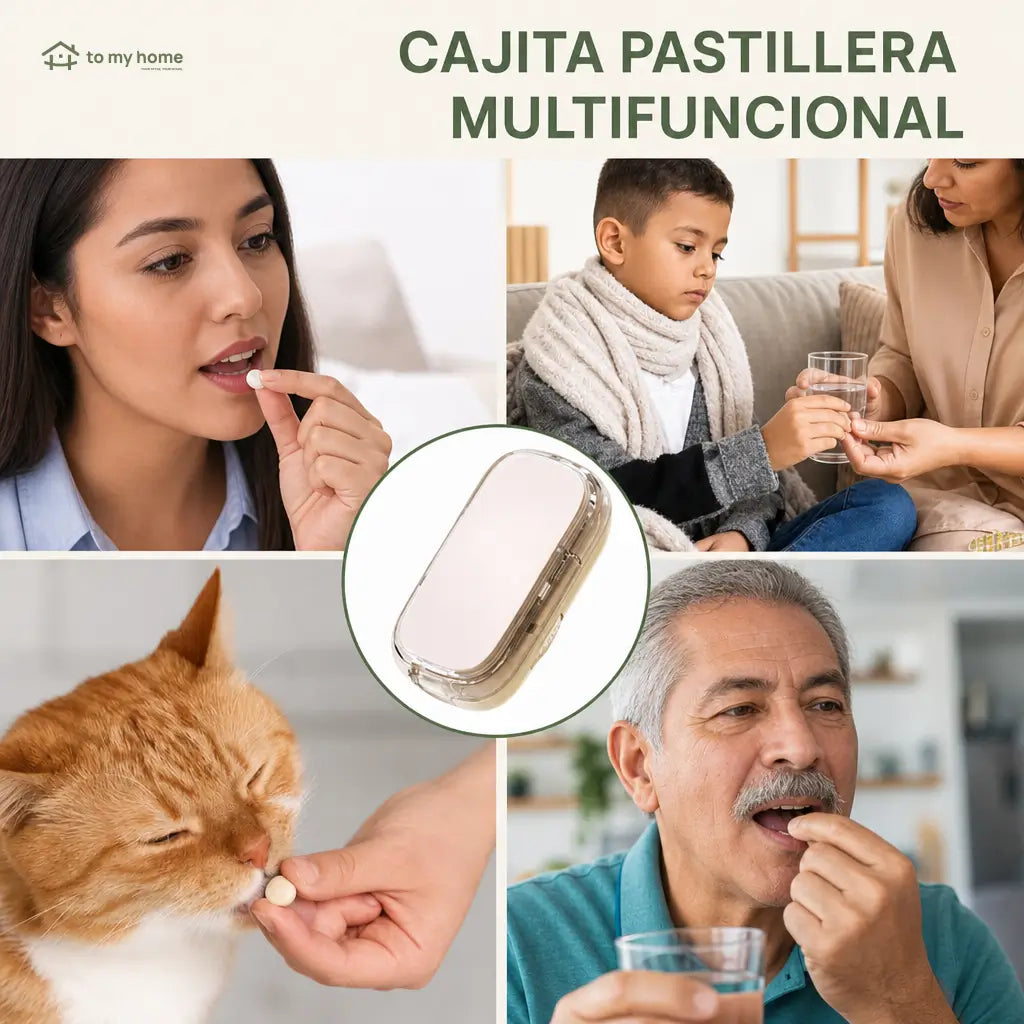 Cortador de pastillas ajustable con guía precisa, cuchilla de acero inoxidable y protector transparente para tabletas pequeñas en casa o de viaje