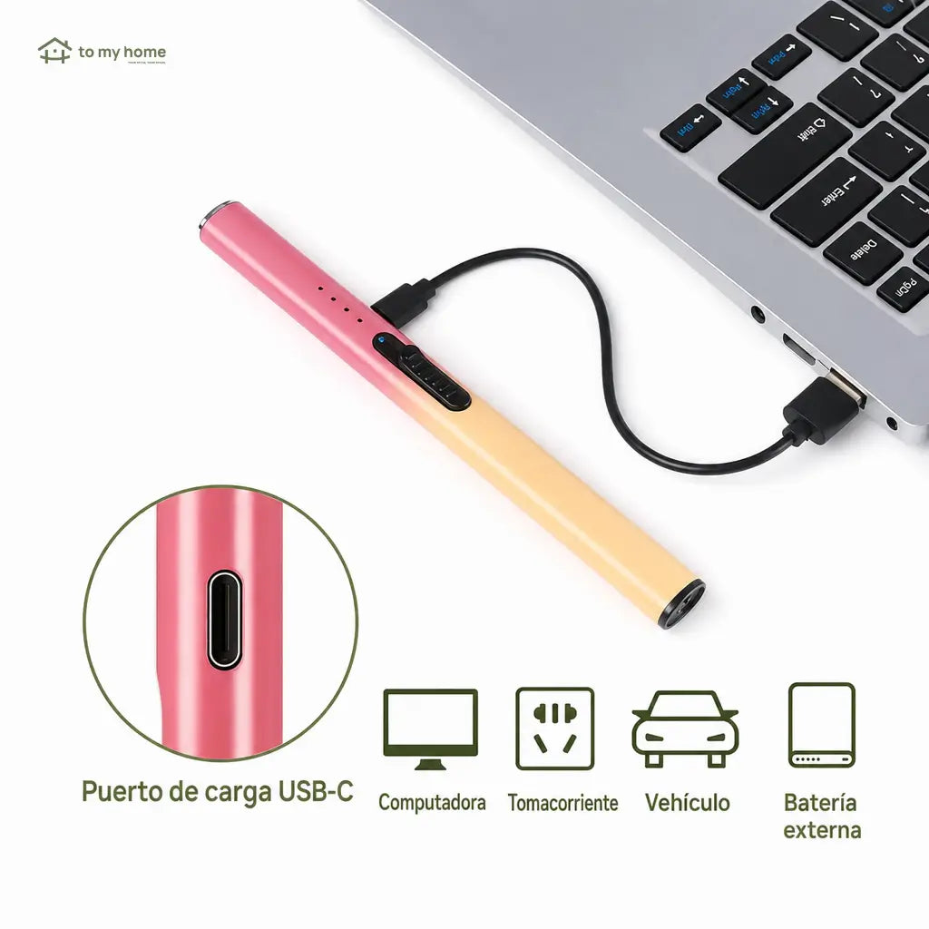 Encendedor eléctrico para velas con indicadores LED, diseño tipo pluma compacto para regalos de mamá y uso en casa diario seguro