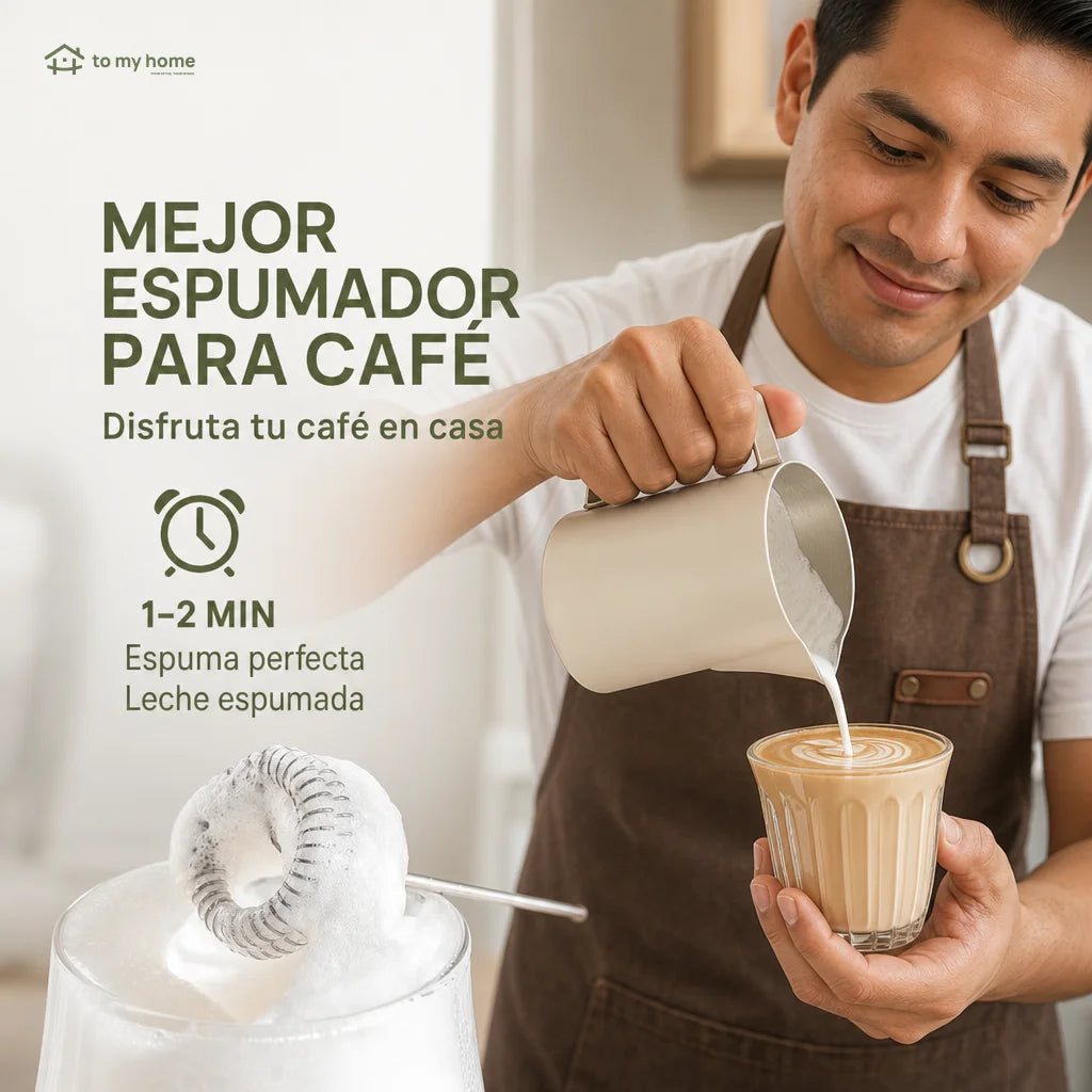 Batidor eléctrico de mano recargable USB-C con varillas desmontables para espumar leche, mezclar huevo y preparar café en casa fácilmente cada día