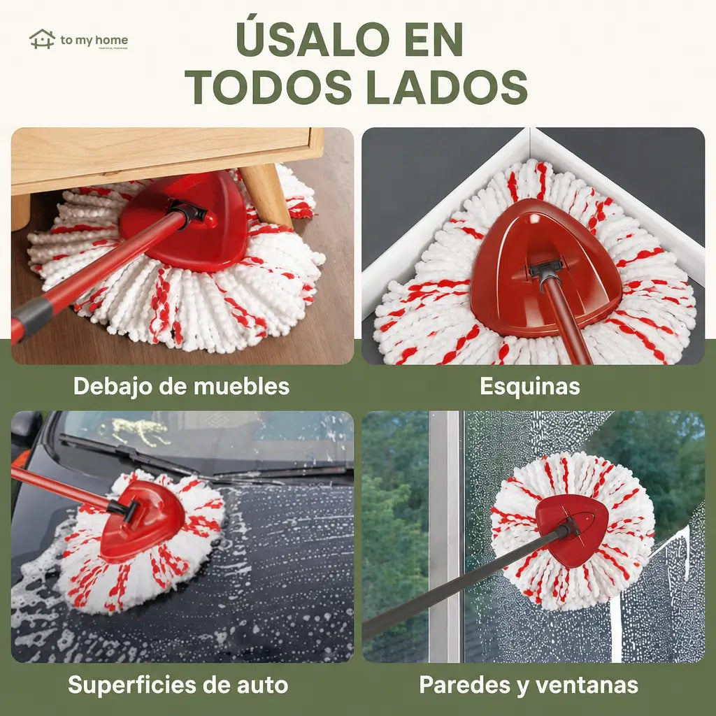 Cabezas de repuesto para trapeador giratorio con microfibra absorbente y fibras antiabrasivas para limpieza húmeda o seca en casa, paquete de 3