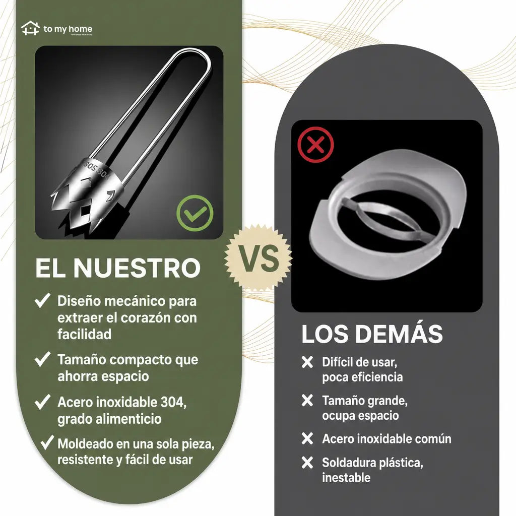 Set de 2 descorazonadores de acero inoxidable con mango ergonómico para pimientos, frutas y verduras en cocina diaria preparación rápida y limpia