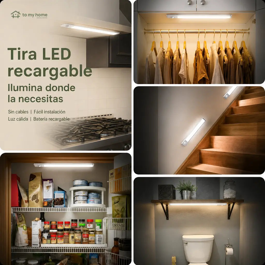 Paquete de 2 lámparas LED bajo gabinete con sensor de movimiento, carga USB-C y brillo regulable para cocina, clóset y escaleras