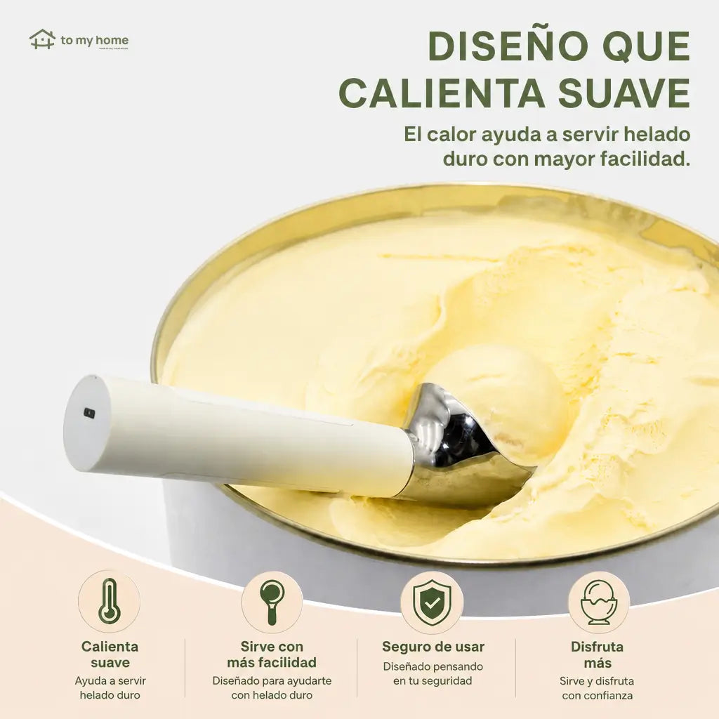 Cuchara eléctrica recargable para helado con calentamiento y pantalla LED para servir postres congelados duros en casa fácilmente sin esfuerzo cada día