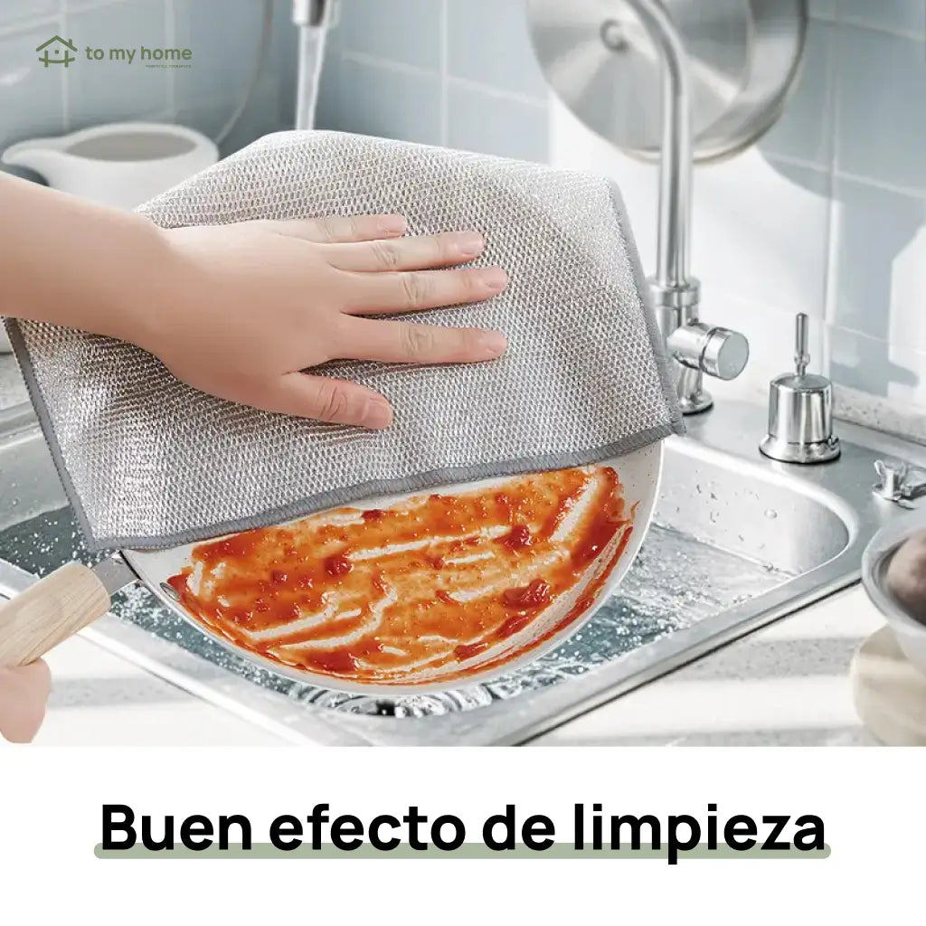 Paños limpiadores de malla metálica sin rayones, doble capa para grasa en estufa, tarja, ollas y sartenes, uso húmedo y seco, 10 piezas