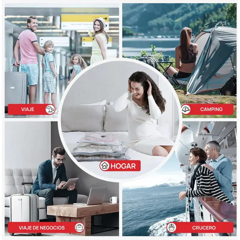 Juego de 15 bolsas de viaje al vacío X7 con bomba USB potente de 140L/min, ahorra espacio en maletas y organiza todo fácilmente