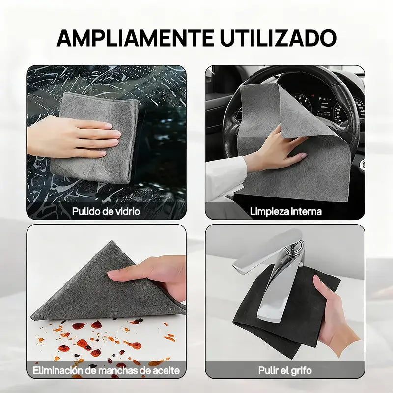 Juego de 10 paños mágicos de microfibra reforzada, reutilizables, ideales para limpieza de vidrios y ventanas con brillo instantáneo profesional