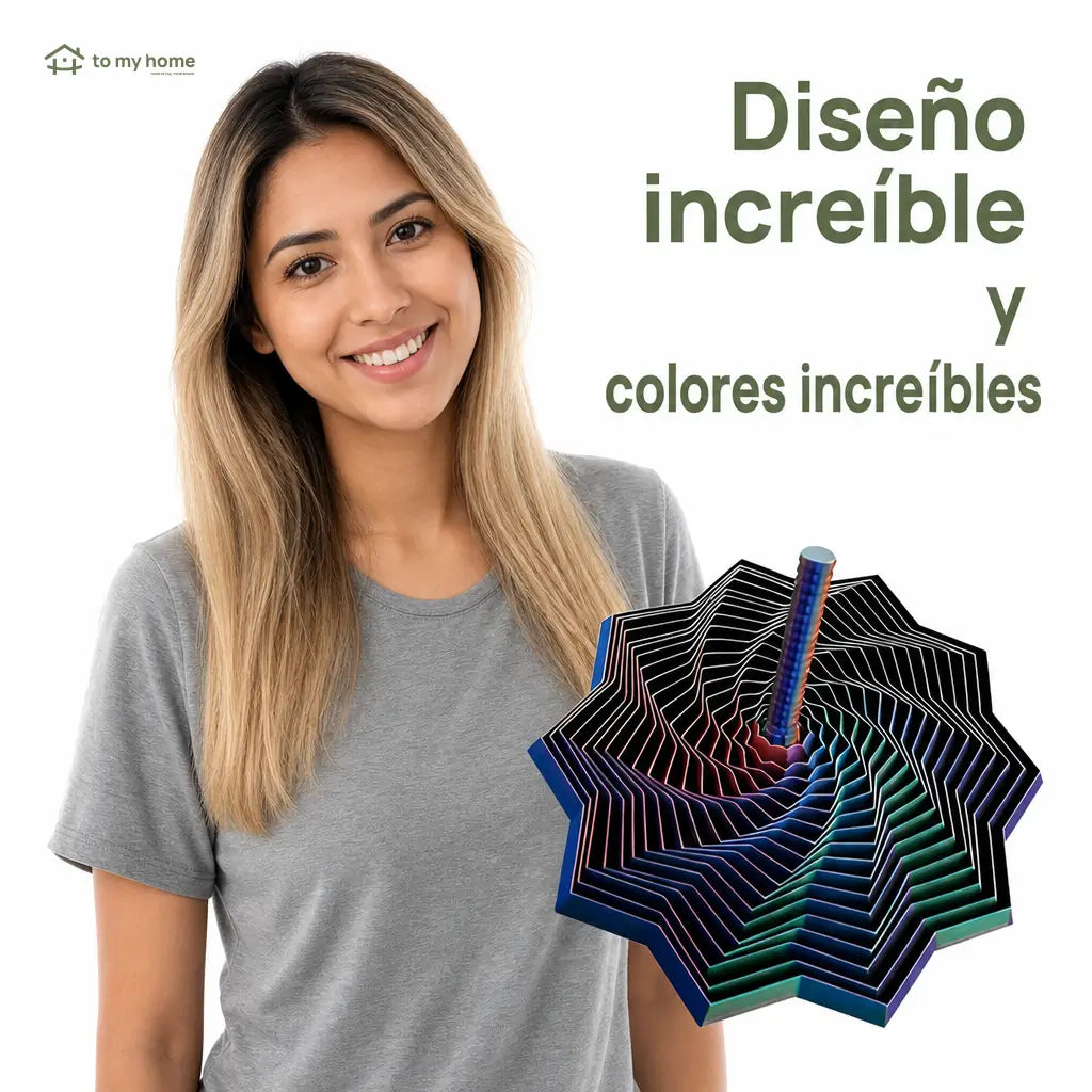 Juguete fidget sensorial 3D en espiral multicolor con mango para reducir estrés y mejorar el enfoque en escritorio, oficina o casa