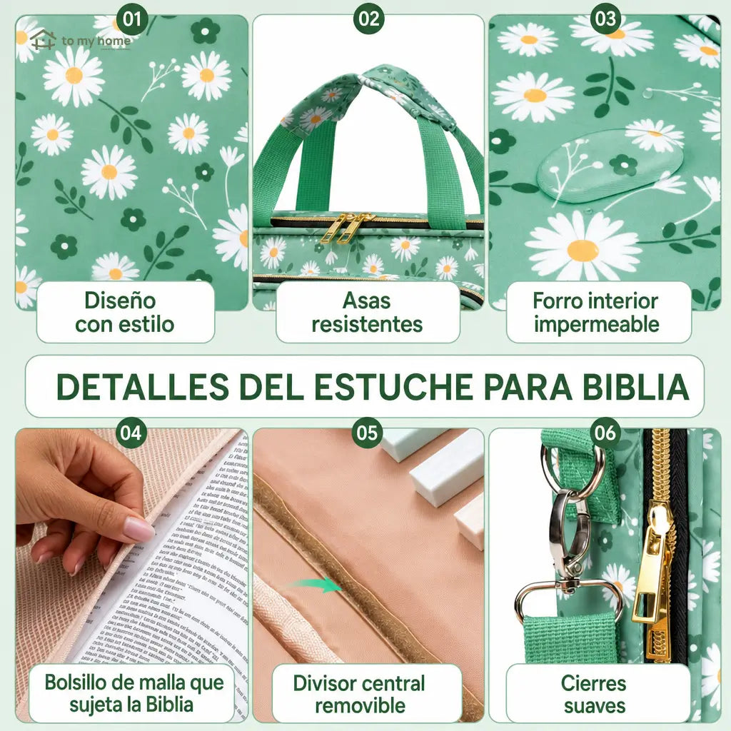 Funda organizadora para Biblia con kit de marcadores, correa ajustable y compartimentos para estudio bíblico en iglesia y casa