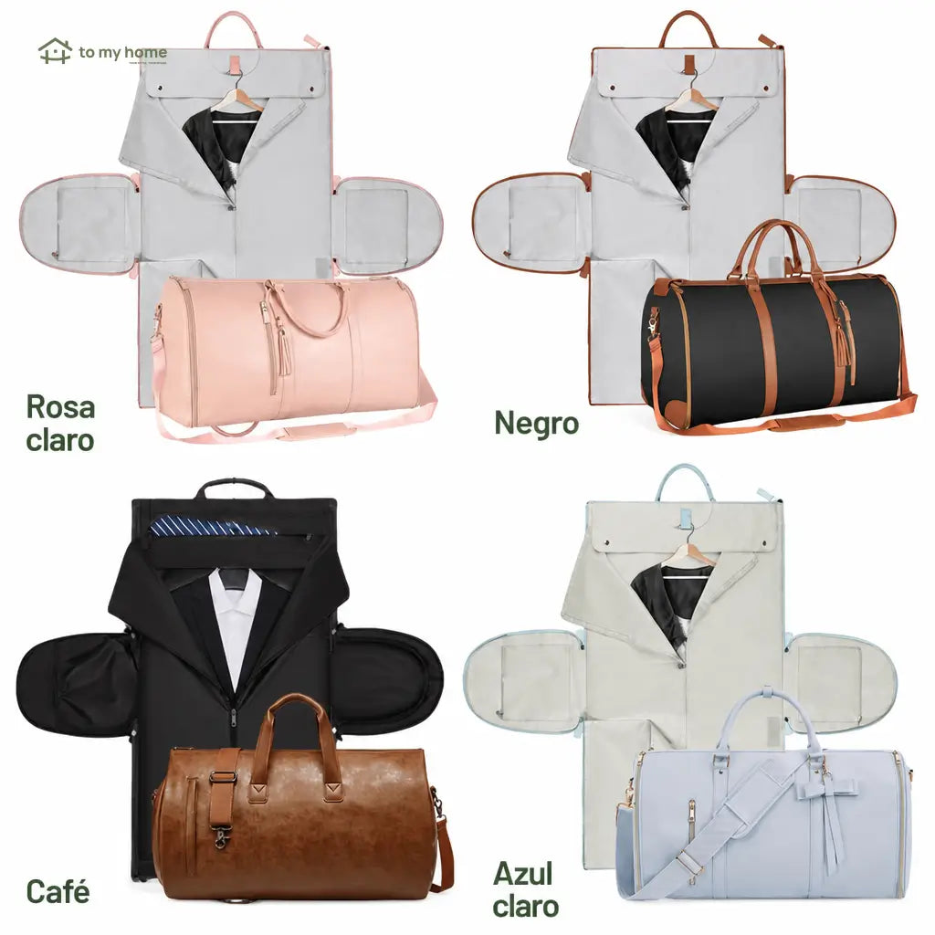 Bolsa weekender 57 L aprobada para avión con portatrajes desplegable, bolsillos con cierre y zapatero ventilado para viajes de fin de semana