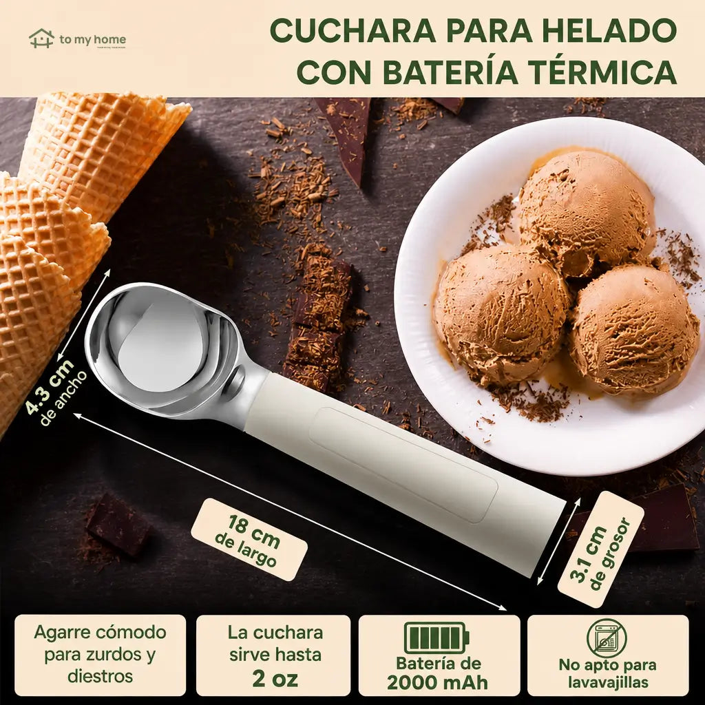 Cuchara eléctrica recargable para helado con calentamiento y pantalla LED para servir postres congelados duros en casa fácilmente sin esfuerzo cada día