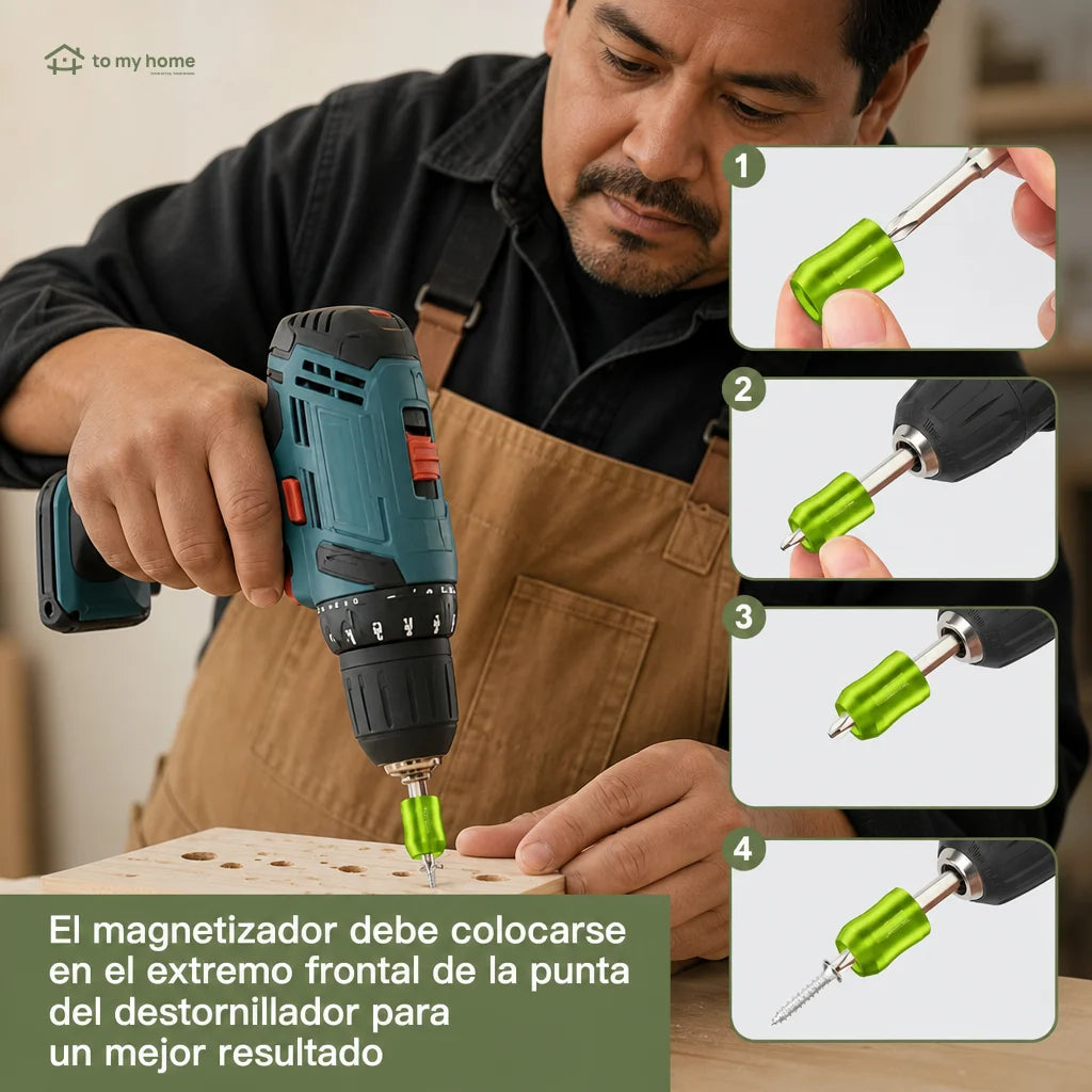 Sujetador magnético removible para tornillos 1/4 6.35 mm, accesorio universal de taladro para construcción, autos y electrónica con puntas hexagonales estándar