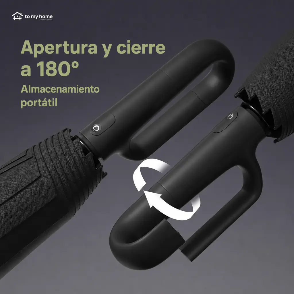 Paraguas plegable automático impermeable con 10 varillas y broche giratorio para lluvia, sol y uso diario en la ciudad
