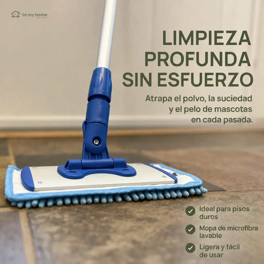 Trapeador para zoclos con mango ajustable de 178 cm y microfibra lavable para limpiar pisos, bordes y pelo de mascota sin agacharte