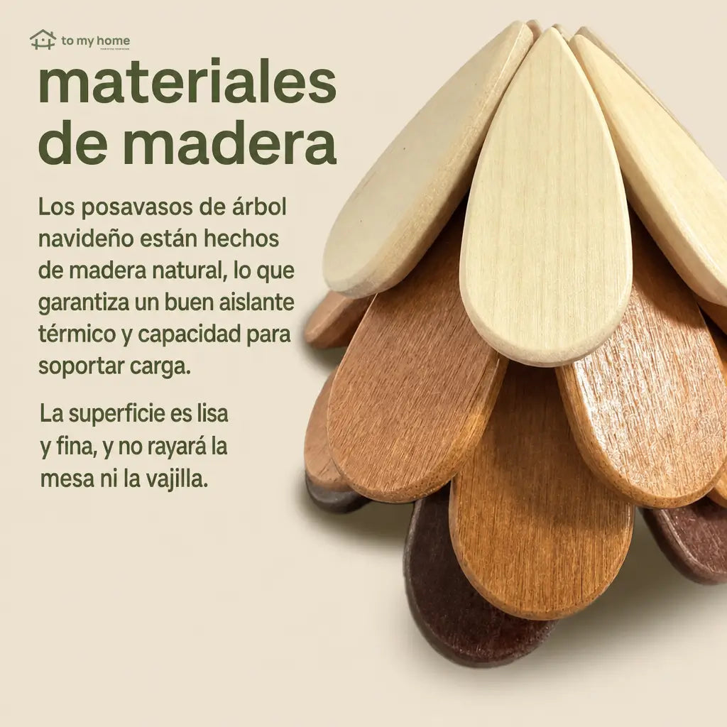 Set de portavasos y salvamanteles de madera resistente al calor con diseño plegable para ollas, platos, tazas y mesa diaria