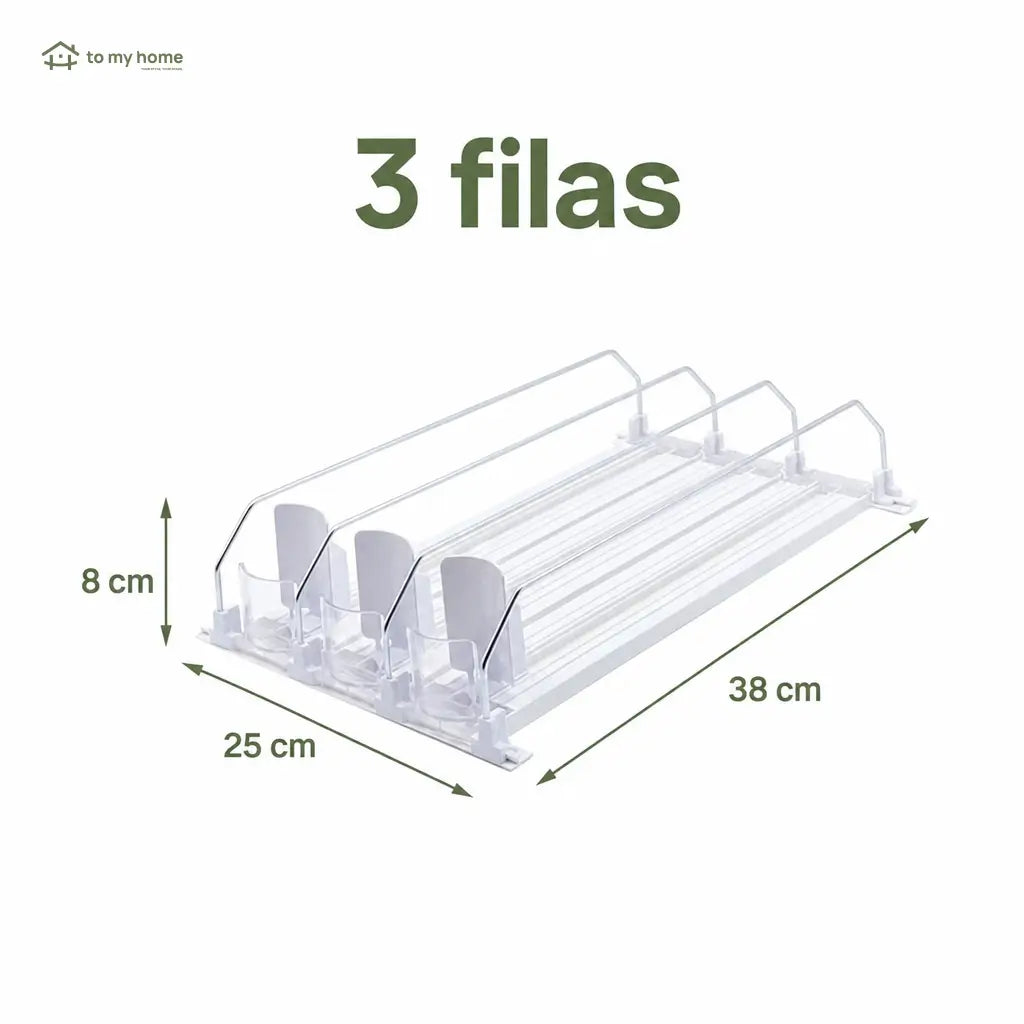 Organizador de bebidas para refrigerador con empuje automático, ahorra espacio y mantiene tus latas listas en casa, despensa y enfriador
