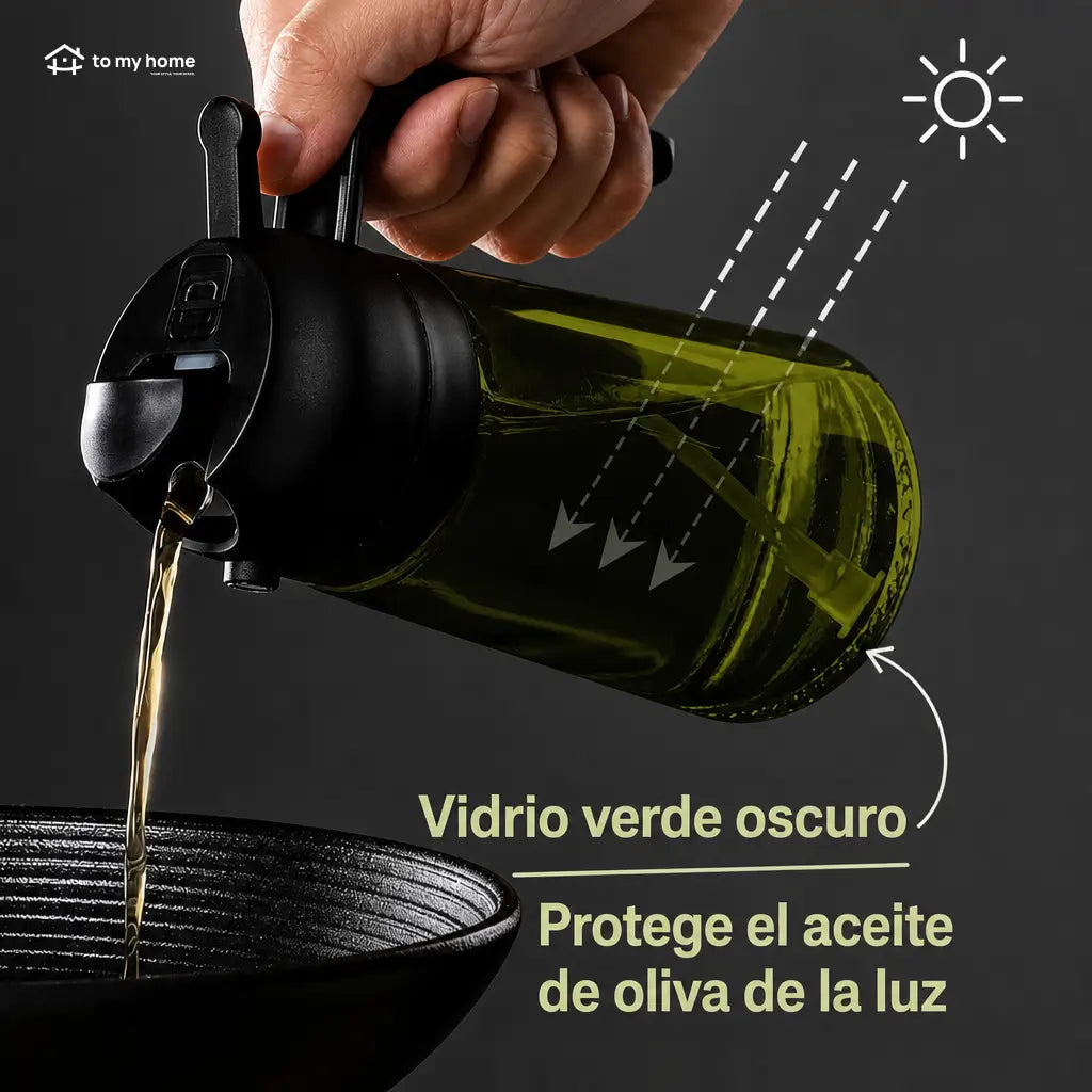 Set de 2 atomizadores de aceite 470 ml en vidrio oscuro, dispensador 2 en 1 para freidora de aire, asador y cocina diaria