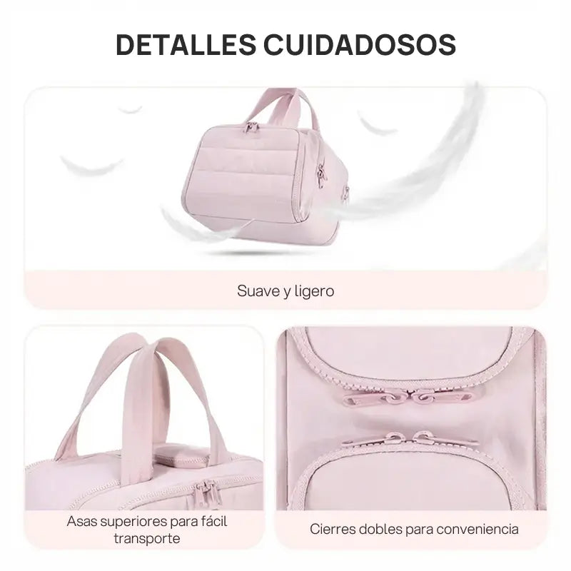 Neceser femenino Puffy 4 en 1 multifuncional, gran capacidad, compartimentos separados para maquillaje, higiene y viaje, diseño ligero, espacioso y práctico para organización personal