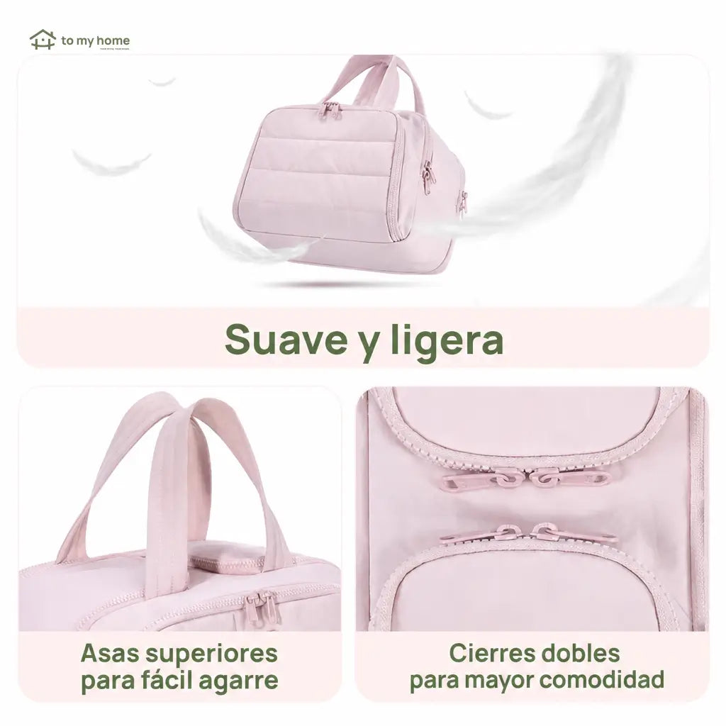 Neceser de viaje 4 en 1 impermeable, gran capacidad y asas para cosméticos, artículos de baño y accesorios en maleta diaria