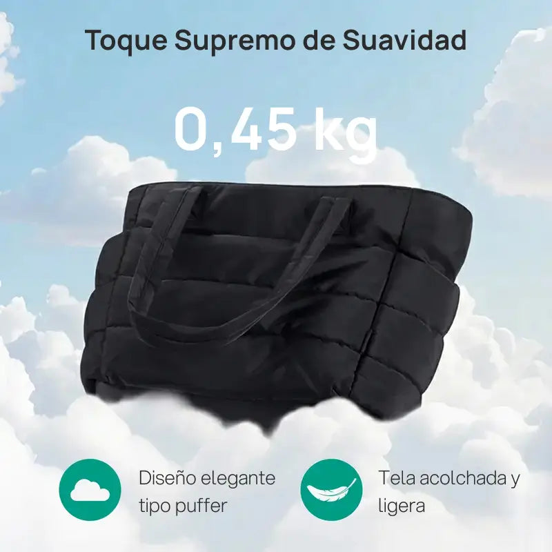 Bolsa tote Puffy acolchada femenina para laptop, trabajo y viaje, ligera, espaciosa y resistente, con varios compartimentos para organizar y llevar todo
