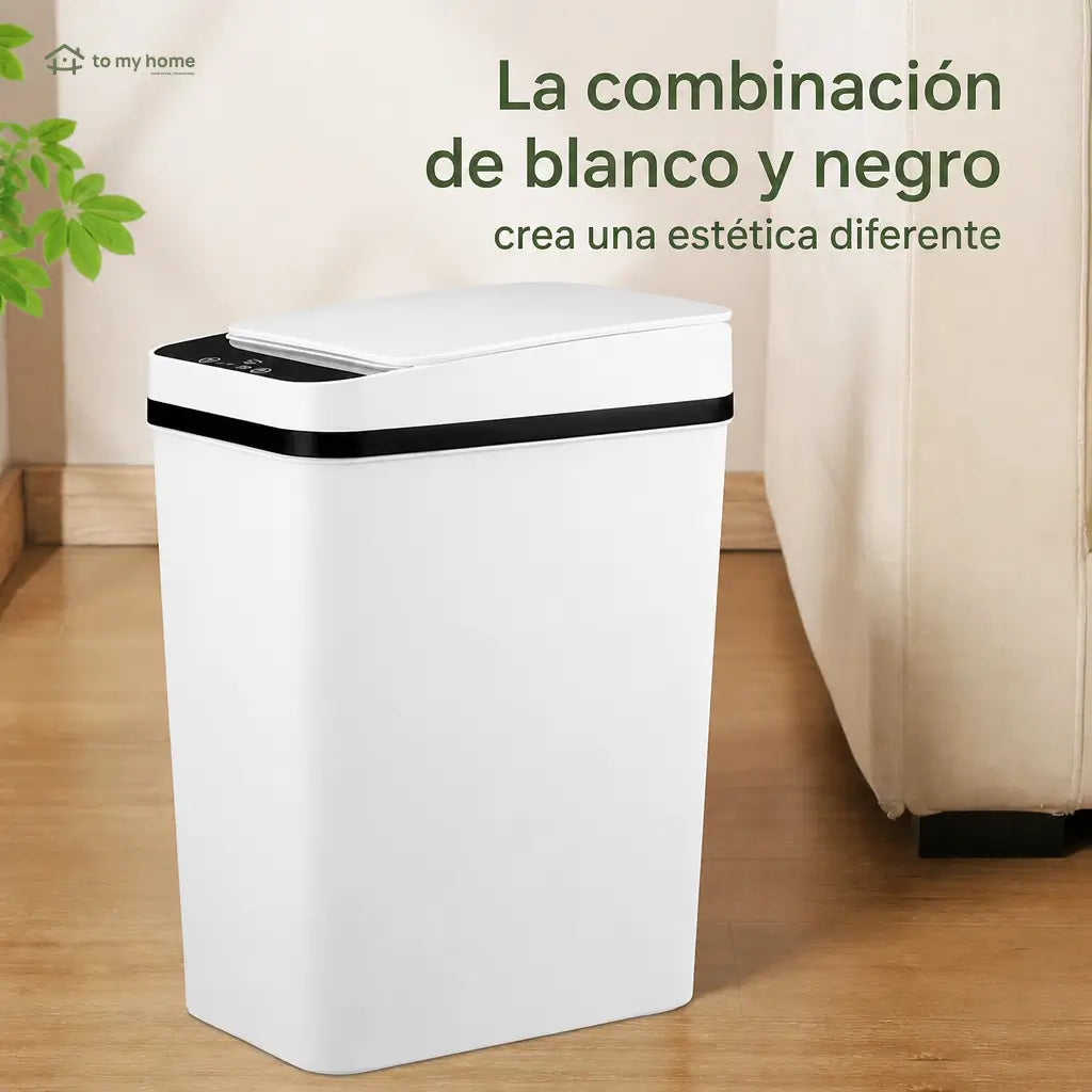Bote de basura automático 12 L con sensor infrarrojo y tapa hermética para cocina, baño, recámara u oficina en casa