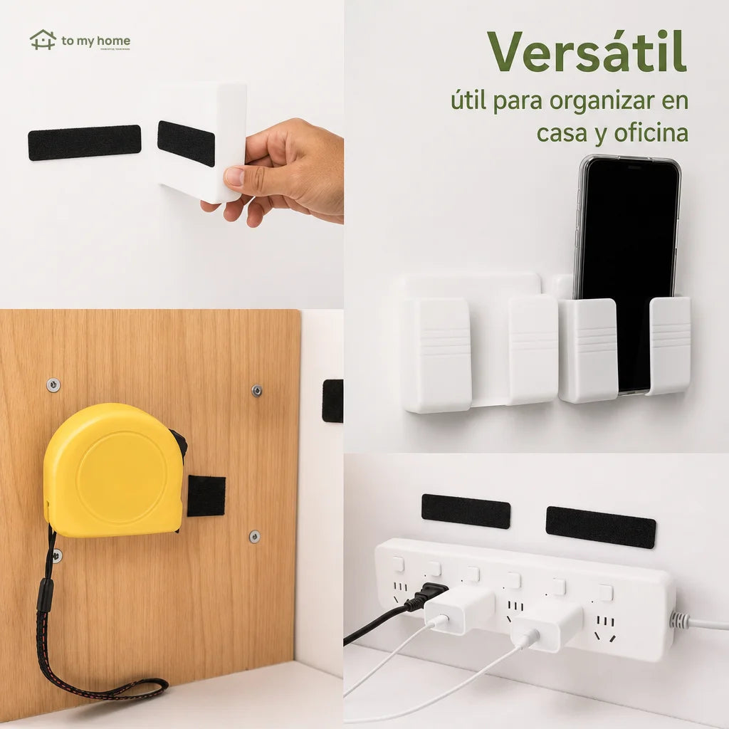 Tiras adhesivas de gancho y felpa doble cara resistentes al agua para colgar cuadros, organizar cables y proyectos DIY