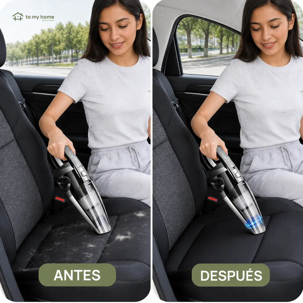 Aspiradora inalámbrica de mano para auto y hogar, succión potente para pelo de mascota, polvo, migas y líquidos con accesorios prácticos