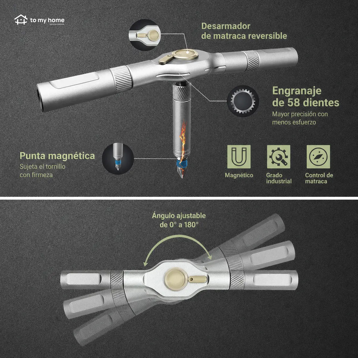 Juego compacto de desarmador con matraca reversible y 24 puntas magnéticas para mantenimiento del hogar, bicicletas, muebles y electrónica