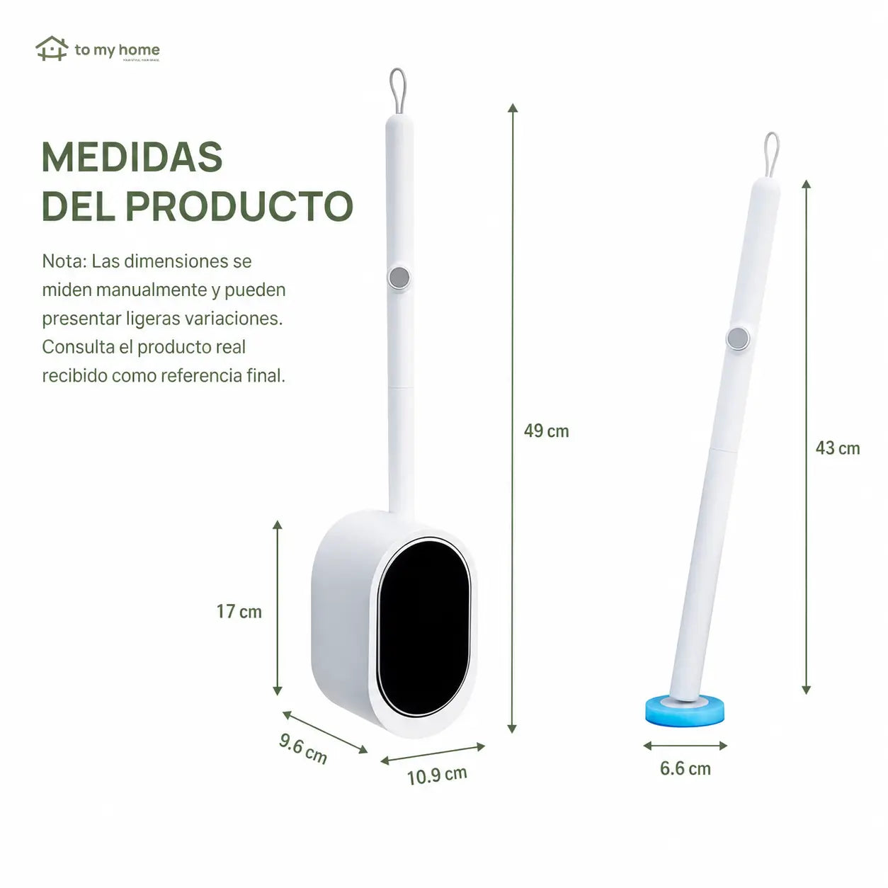 Kit de cepillo para WC con almohadillas desechables autolimpiables y solución incluida para limpiar baño sin enjuague ni malos olores diario