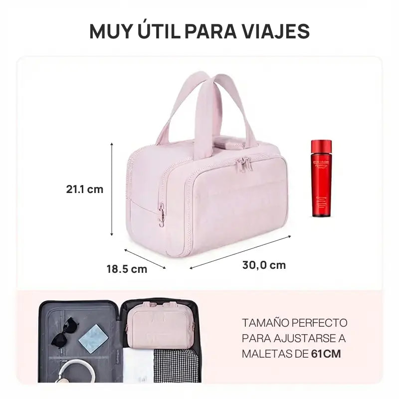 Neceser femenino Puffy 4 en 1 multifuncional, gran capacidad, compartimentos separados para maquillaje, higiene y viaje, diseño ligero, espacioso y práctico para organización personal
