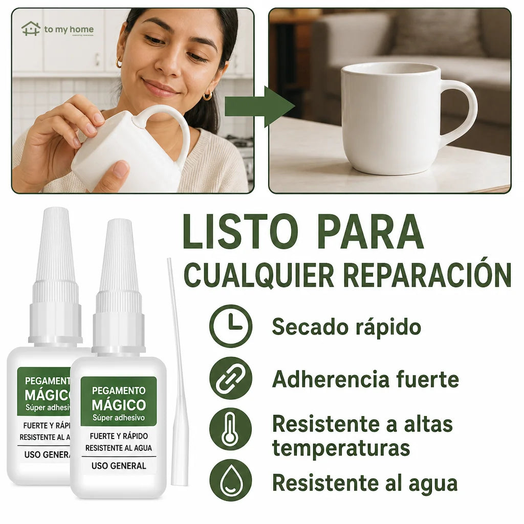 Pegamento instantáneo impermeable de secado rápido, 4 piezas para reparar cerámica, plástico, madera, metal, vidrio y cuero en casa o taller
