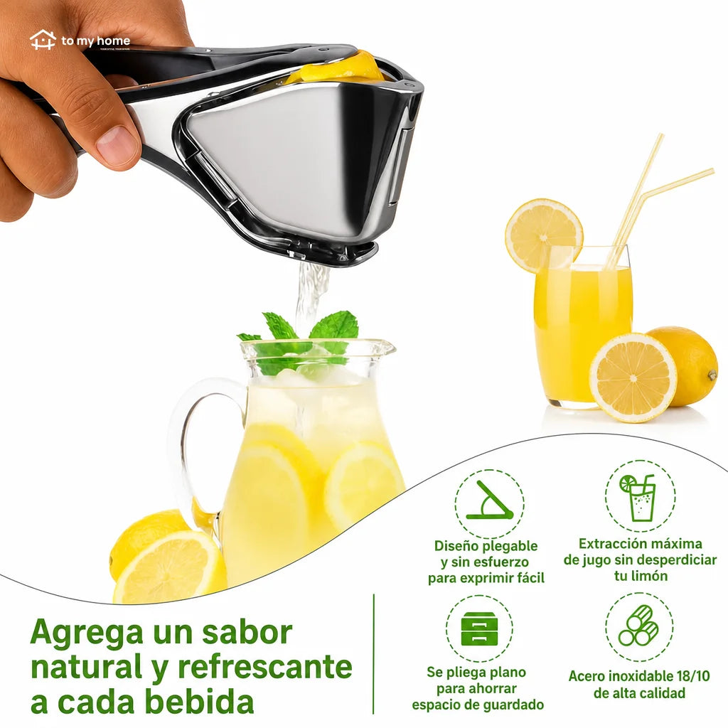 Exprimidor manual de cítricos en acero inoxidable con mango ergonómico para limones, naranjas, cocteles, ensaladas, bebidas y cocina diaria en casa