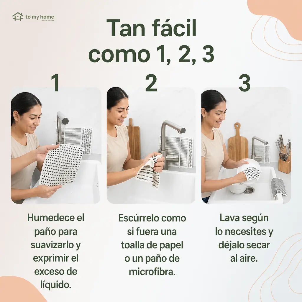 Paños suecos reutilizables para cocina, paquete de 5 piezas, súper absorbentes y biodegradables para limpiar superficies sin rayar ni olores diarios