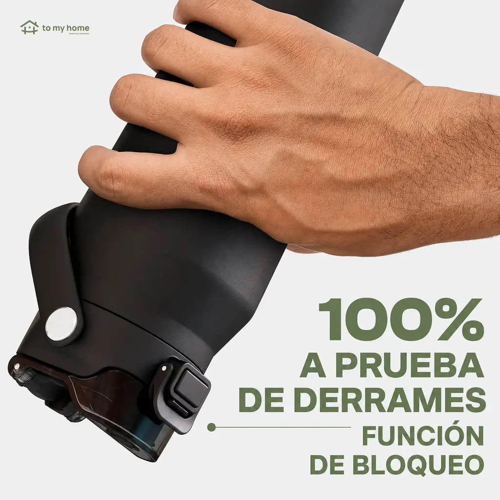 Termo para agua de acero inoxidable 946 ml con popote y boquilla, base antiderrapante para gimnasio, clases y traslados diarios sin derrames