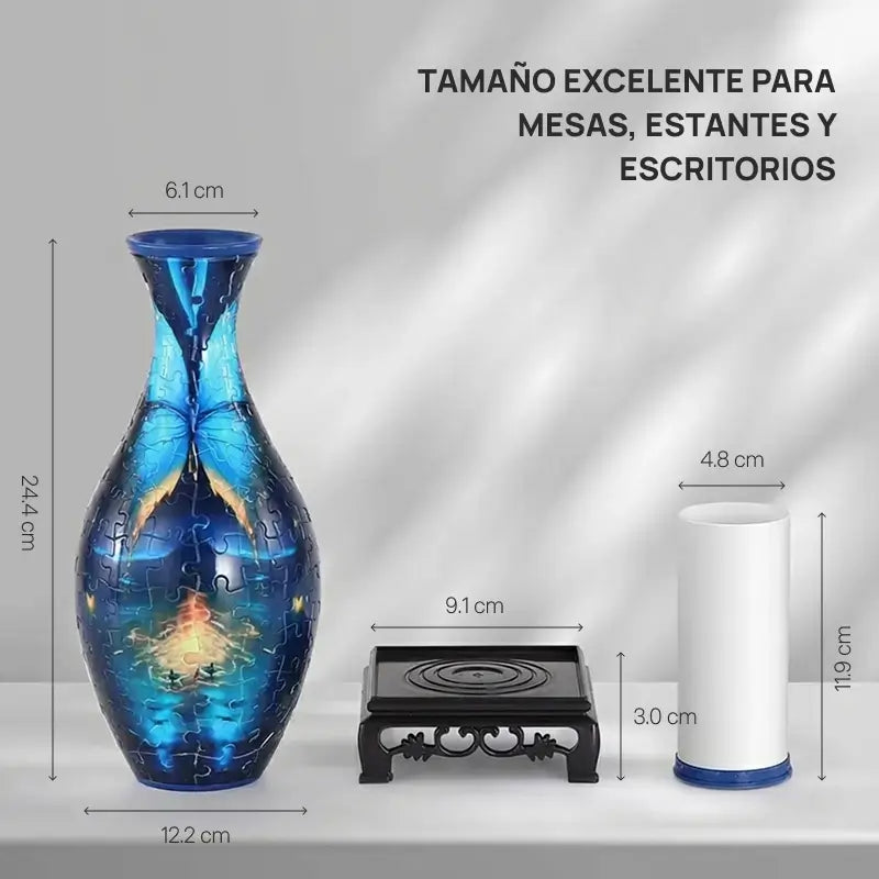 Vaso decorativo rompecabezas 3D para flores, arreglos creativos, diseño moderno, ideal para decorar casa, oficina o como regalo elegante y sofisticado para cualquier espacio