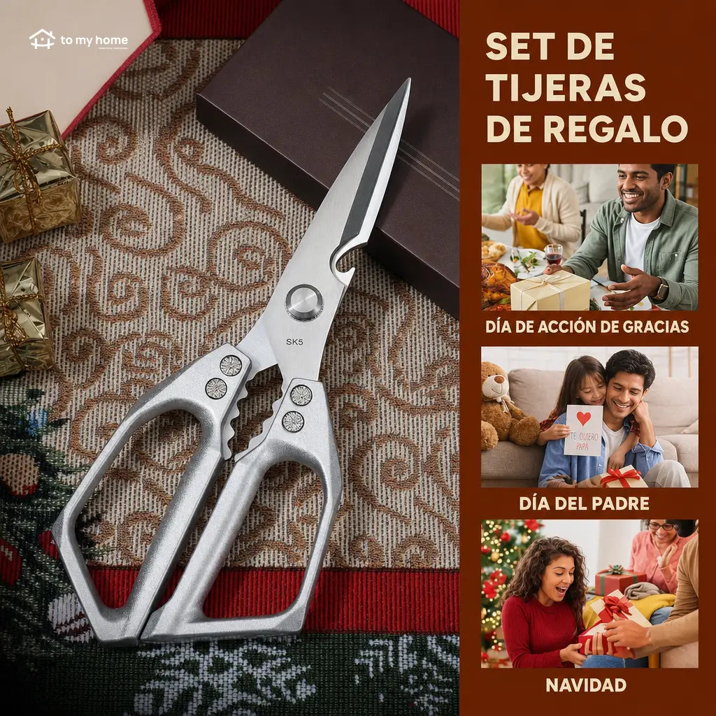 Tijeras de cocina multiusos de acero inoxidable SK5, desmontables y ergonómicas para cortar pollo, pescado, verduras y huesos con facilidad
