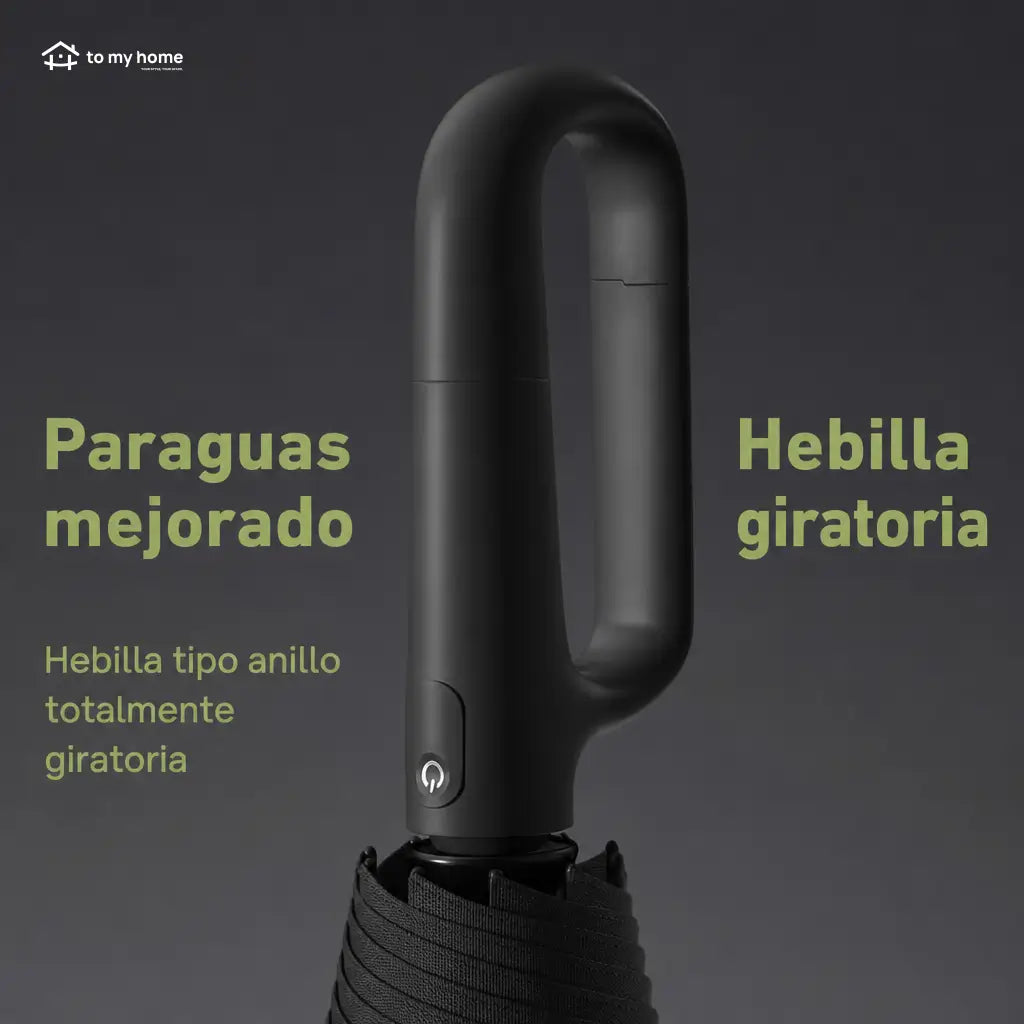 Paraguas plegable automático impermeable con 10 varillas y broche giratorio para lluvia, sol y uso diario en la ciudad