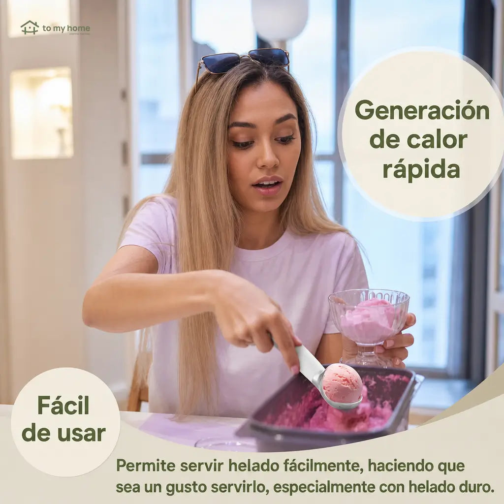 Cuchara eléctrica recargable para helado con calentamiento y pantalla LED para servir postres congelados duros en casa fácilmente sin esfuerzo cada día