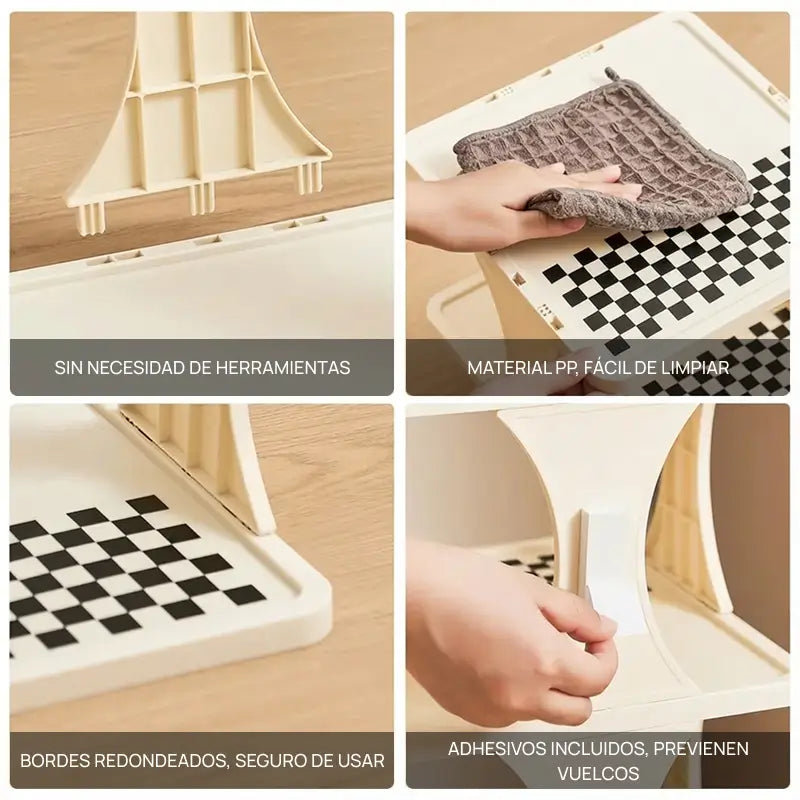 Zapatera vertical modular 6 a 9 niveles, estructura compacta, moderna y resistente, organización doméstica eficiente, maximiza espacio y mantiene orden en cualquier habitación