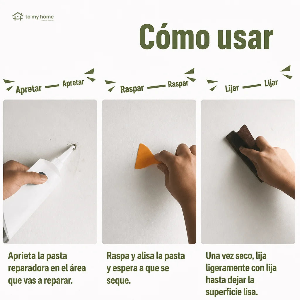 Pasta blanca resanadora 250 g autoadhesiva e impermeable para reparar daños, manchas y descascarado en paredes interiores de tablaroca y concreto