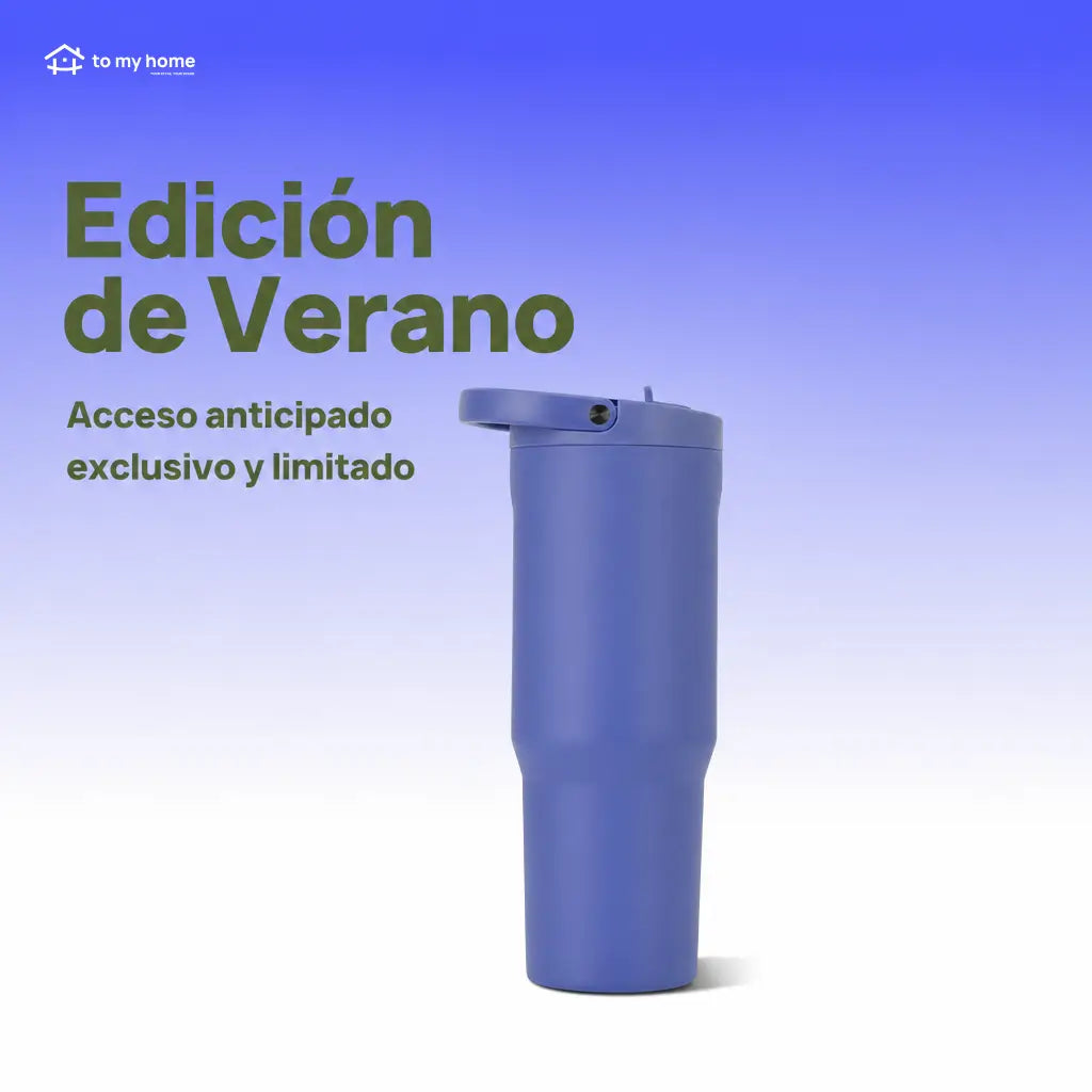 Termo deportivo triple aislado con tapa antiderrames, popote abatible y base de goma para entrenar o llevar en el carro todos los días